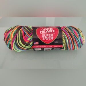 Heart Super Saver # 4 Worsted Acrylic Yarn, colorfully  set of 4 pieces